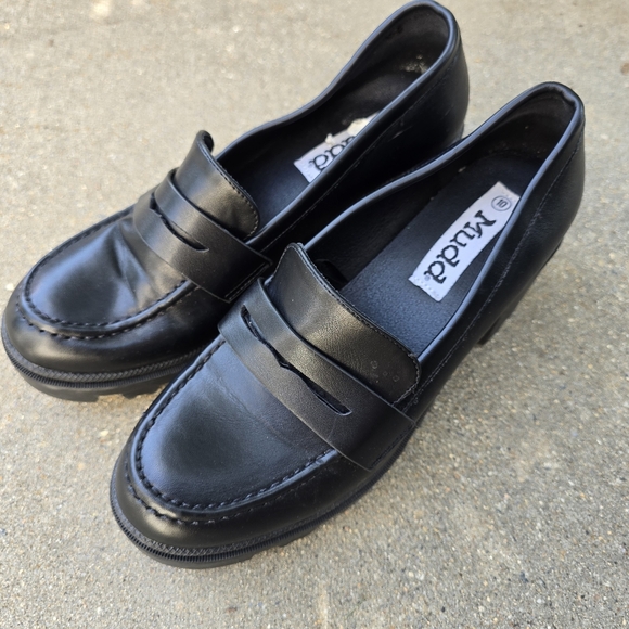 Mudd Mary Jane Platform Chunky Lug Penny Loafer Black Size 10 Y2K Vintage 90’s - Picture 1 of 9